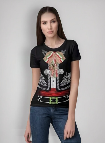 Playera Dama Mariachi/charro/fiestas Patrias 