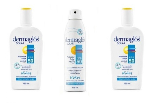 Combo Dermaglós Protección Alta Niños Protector X2 + Spray