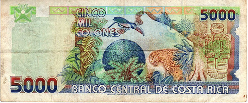 5000 Colones Costa Rica 1999 Billete Coleccion