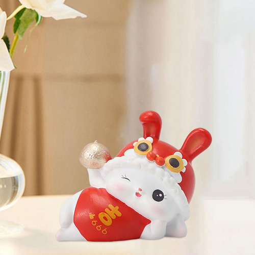 Escultura Comedor Tienda Chino Animal Conejo 6,5x3,7x5cm