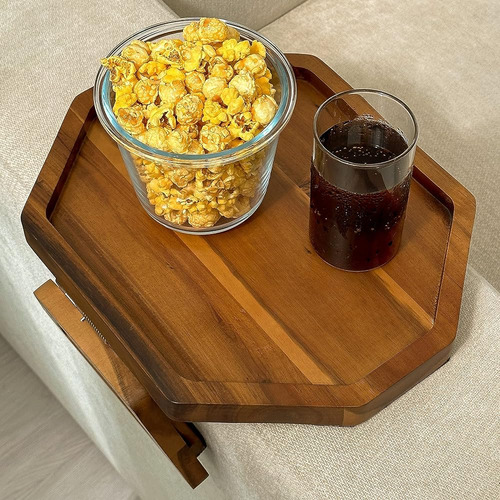 Tinamo Acacia Wood Sofa Arm Rest Tray -sofa Arm Tray Table C