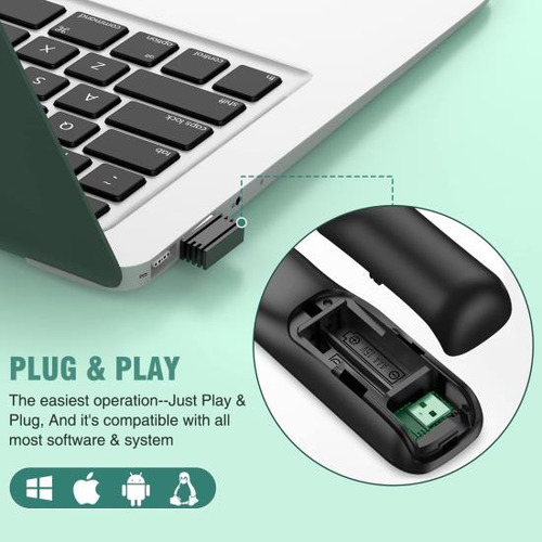 Clicker De Presentación Puntero Láser Verde Con Función Air