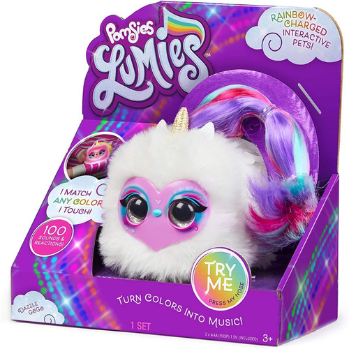 Peluche Unicornio Interactivo Pomsies Lumies Dazzle Gogo