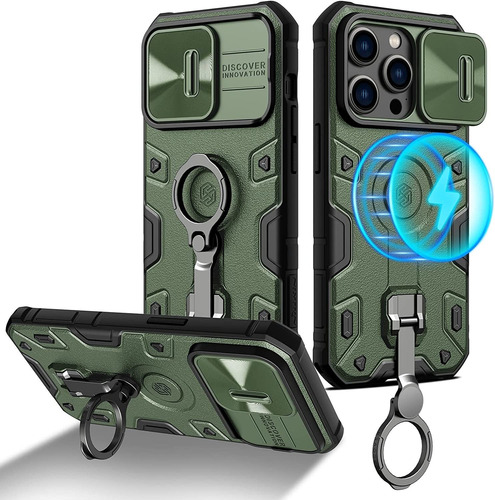 Funda Nillkin Para iPhone 14 Pro Max Con Soporte, Verde