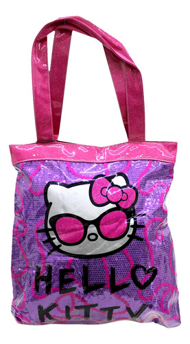 Bolsa Tote Lentejuela Impermeable Hello Kity Sanrio