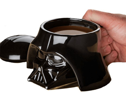  Taza 3d Darth Vader C/tapa Star Wars Ceramica 380cc Apt Mic