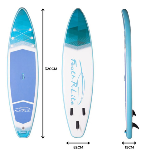 Tabla Paddle Board Feath-r-lite Funwater Inflable Celeste Celeste