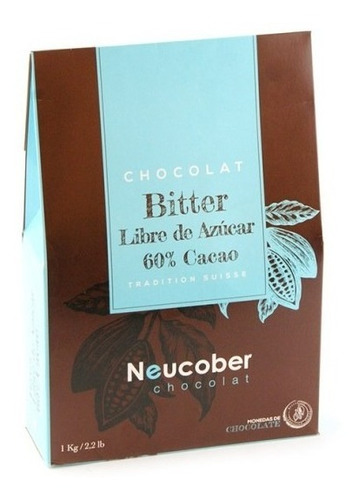 Cobertura Chocolate Neucober Bitter 60% Sin Azúcar Agronewen