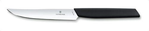 Cuchillo para carne Swiss Modern, hoja lisa, 12 cm, negro