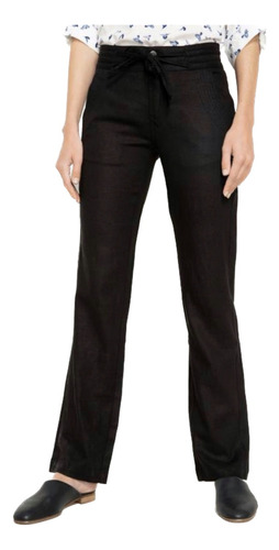 Pantalon De Lino Negro. Talla Xs