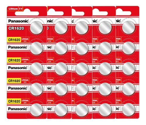 Pila Cr1620 Botón Panasonic 25pz En 5 Blisters