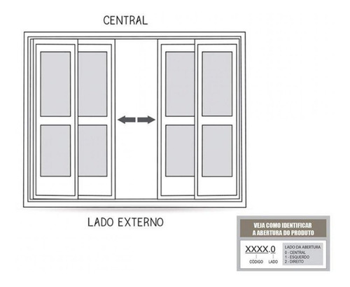 Imagem 4 de 4 de Porta De Alumínio Balcão De Correr Central Flex 4 Hd