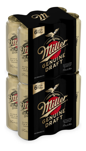 Imagen 2 de 9 de Cerveza Miller Genuine Draft Lata 710ml Pack X12 La Barra