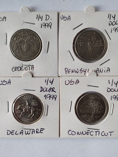 Lote De 4 Monedas Estados Unidos / Cuarto Dollar Conmemorati