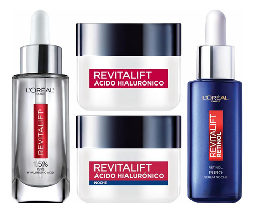 Pack Revitalift:crema Día+noche + Serum Hialu + Retinol