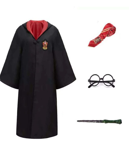 Kit Capa Harry Potter Varita, Corbata, Gafas Talla Niño