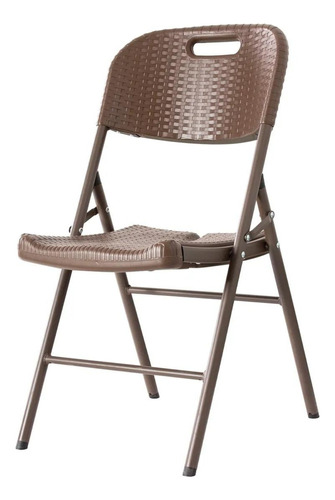 Silla Plegable Con Asa Café