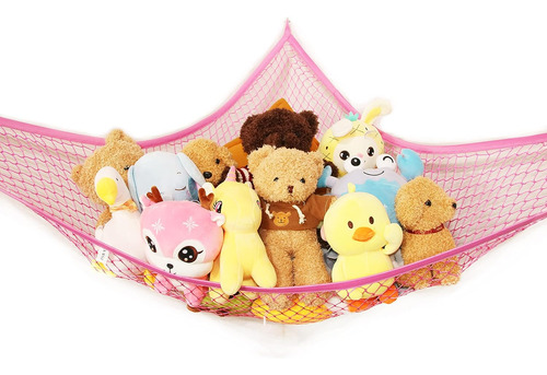 Pink Stuffed Animal Net Or Hammock, Toy Hammock, Teddy Bear 