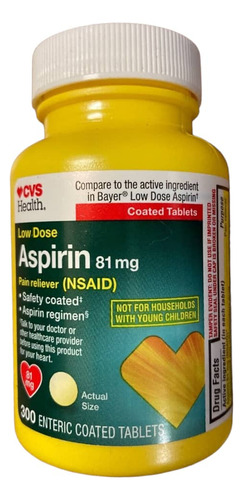 Aspirina Cvs 81 Mg 300 Capsulas 
