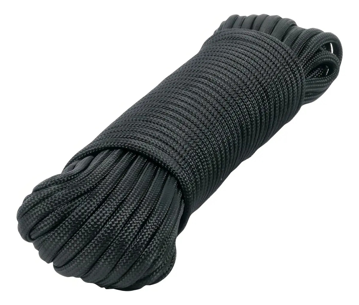 Piola De Nylon Paracord De 4mm X 15 M, Negro, Fiero 49703 Color Negro