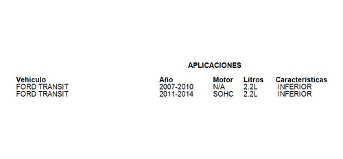 Soporte De Transmision Inferior Ford Transit 2012 Sohc 2.2l