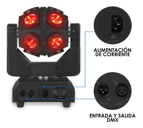 Imagen 2 de 8 de Cabeza Móvil Led Beam 12x15 Steelpro Retroball Rgbw