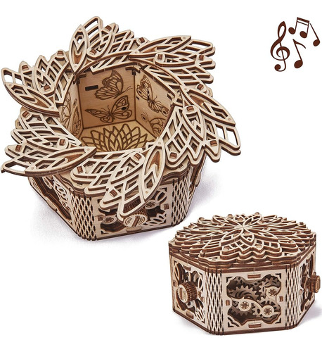 ~? Wood Trick Mystery Flower Für Elise Wooden Music Box Kit 