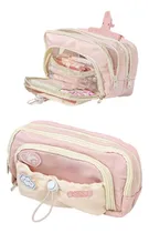 Comprar Estuche De Lápices Kawaii, Preppy, Grande, Con Pins Kawaii