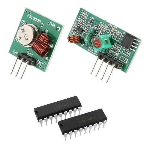 Kit Transmissor Receptor Rf 433 Ht12e Ht12d Encoder Decoder