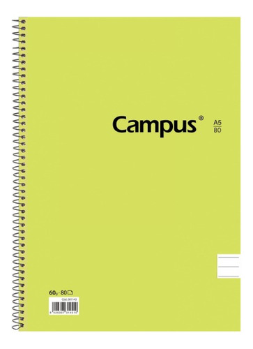 Cuaderno Tapa Dura Campus Rayado A5