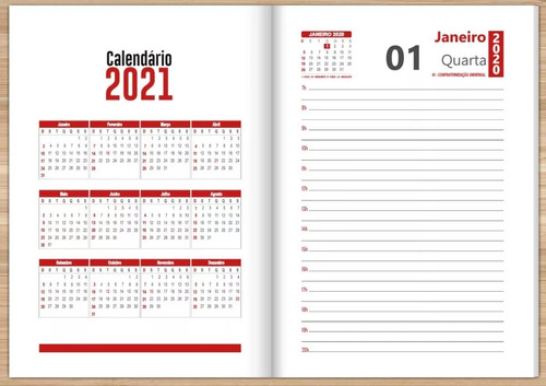 Miolo De Agenda 2020 | Corel Totalmente Editável Formato A5