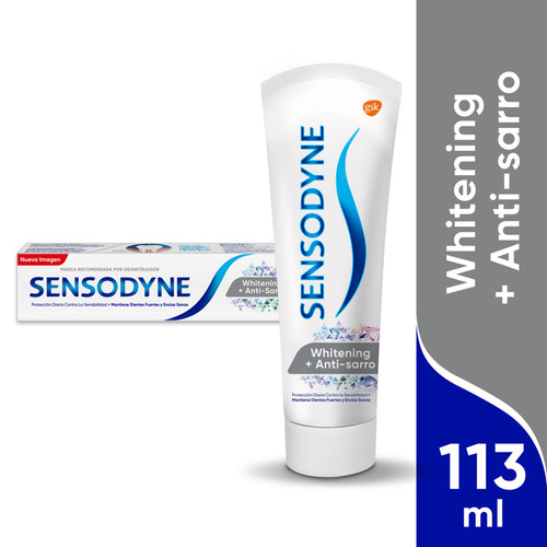 Sensodyne Pasta de Dientes Whitening Anti-Sarro Protección Diária Pasta Dental Para Dientes Sensibles 1 Unidad 113 g