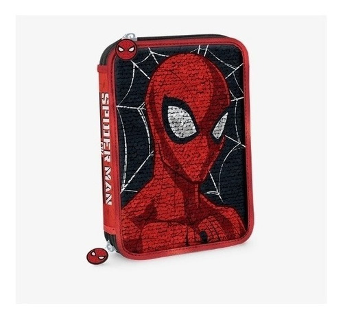 Cartuchera Canopla Spiderman 2p Lentejuelas Reversibles