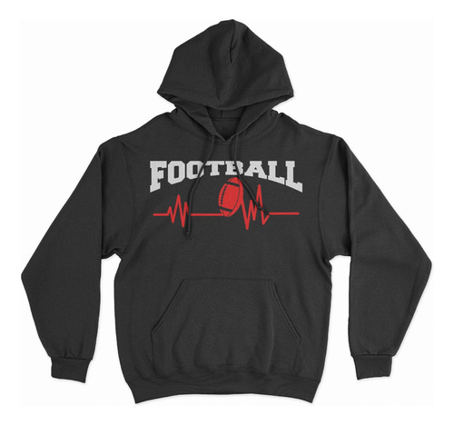 Buzo Hoodie Con Capucha Fútbol Americano Electrocardiograma