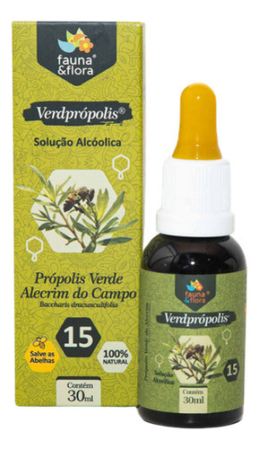 Extrato De Própolis Verde 15% Com Álcool 30ml Fauna & Flora