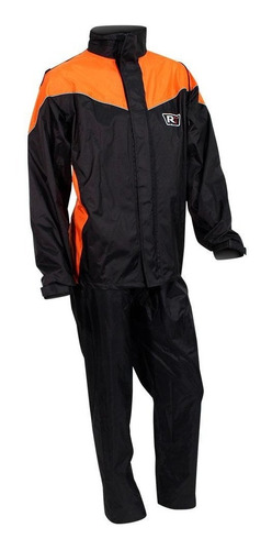 Impermeable R7 Racing Negro/ Naranja Rider One