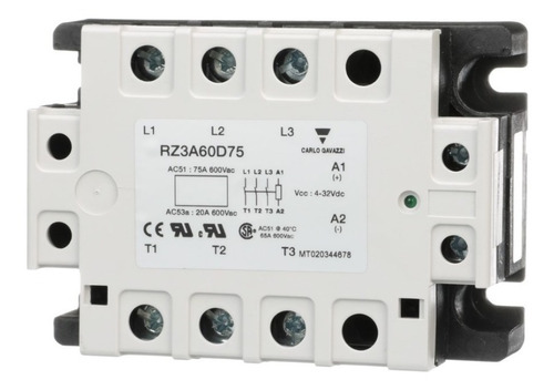 Relevador Estado Solido Ssr Rz3a60d25 Carlo Gavazzi 600v/25a