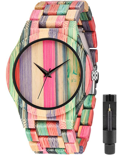 Tiong Brand Wooden Watches Mens With Handmade Colorful
