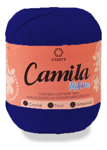 Linha Para Crochê Camila Fashion 00139 Azul Royal Pct Com 06