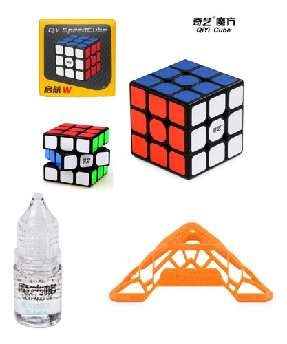 Cubo Rubik Profesional Qy/moyu 3x3 Kit De Lubricante + Base 