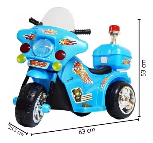 Mini Moto Elétrica Infantil Vermelha Triciclo Acende Farol