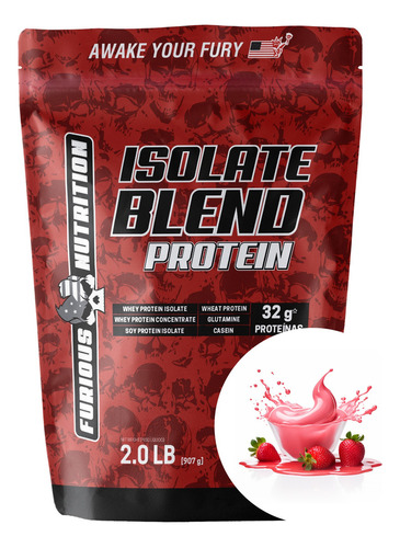 Isolate Blend Protein Proteina Isolada E Concentrada 907g Sabor Mousse De Morango