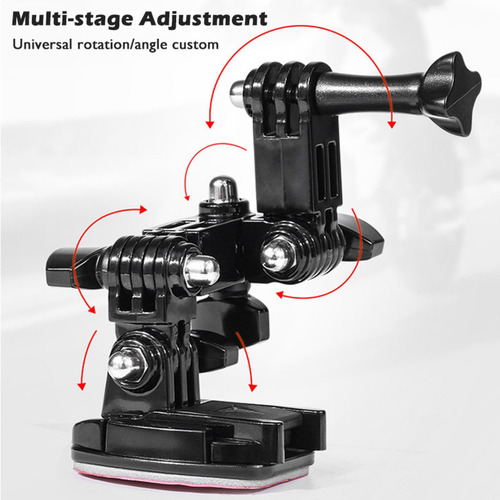 Imagen 2 de 10 de Montura Casco Gopro Soporte Base Cámara Moto Kit Adaptador