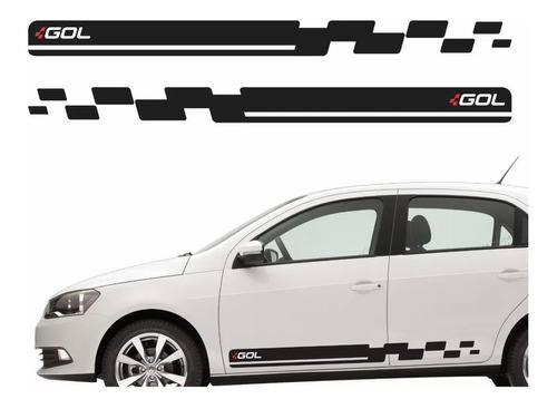 Adesivo Faixa Lateral Volkswagen Gol G6 Racing Gol05