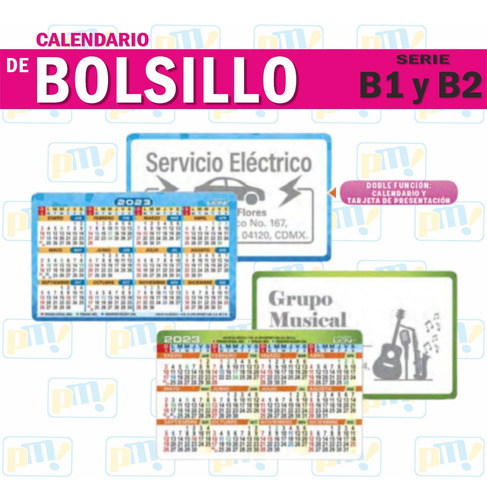 100 Calendarios Bolsillo Serie B1 Y B2 Serigrafia Almanaques