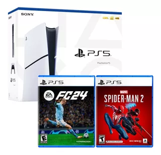 Consola Ps5 Slim Con Lector + Spider Man 2 + Ea Sport Fc 24