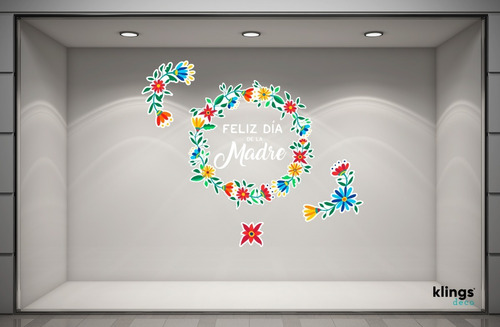 Imagen 5 de 10 de Vidriera Feliz Dia De La Madre Mama Cartel