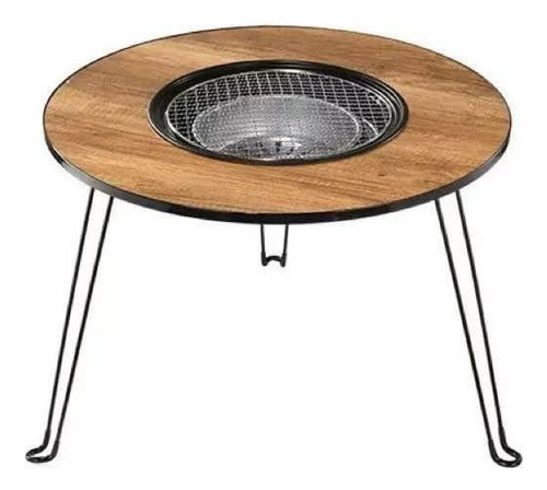 Mesa Para Camping Picnic Asador De Acero Portátil Plegable