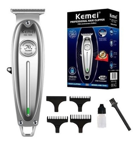 Recortadora Kemei KM-1949 plateada 110V/240V