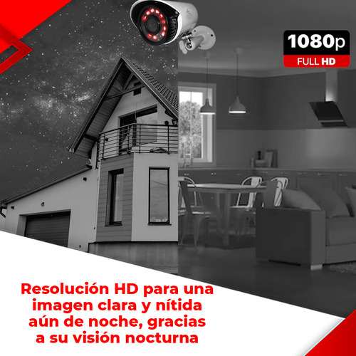 Kit Cctv Circuito Cerrado Video Vigilancia 2 Camaras Bullet Color Blanco